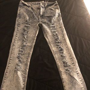 Blue cut up jeans brand new size 11.